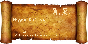 Migra Rufina névjegykártya